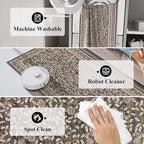 TOPRUUG 2x12 Washable Runner Rug - 12ft Runners for Hallway Non Slip Kitchen Rugs Soft Low Pile Carpet for Bedroom Bathroom Entryway - Stain Resistant Vintage Home Decor (Floral Charcoal, 2X12)