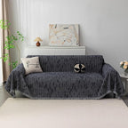 MYSKY HOME Couch Covers for 3 Cushion Couch Sofa, Sectional Couch Cover L Shape Chenille Couch Cushion Covers for Pets, Furniture Protector Cover for Dogs, Kids, 71"X150", Navy
