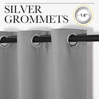 NICETOWN Silver Grey Blackout Curtain Panels for Bedroom, Thermal Insulated Grommet Top Blackout Draperies and Drapes (2 Panels, W29 x L45 inches)