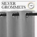 NICETOWN Silver Grey Thermal Insulated Grommet Blackout Curtains, Kids Window Drape Panel for Nursery, Privacy Short Curtains (2 Panels, W42 x L48 -Inch)