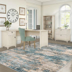 XLUEZ 6x9 Area Rugs for Living Room, Washable Modern Abstract Large Area Rug Neutral Soft Non Slip Kids Rug Stain Resistant Indoor Carpet for Bedroom Nursery Dining Room Playroom(GreenBrown, 6'x9')
