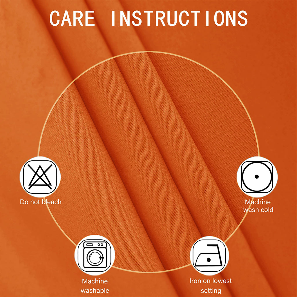 LEMOMO Blackout Curtains 52 x 95 inch/Orange Curtains Set of 2 Panels/Thermal Insulated Room Darkening Bedroom Curtains