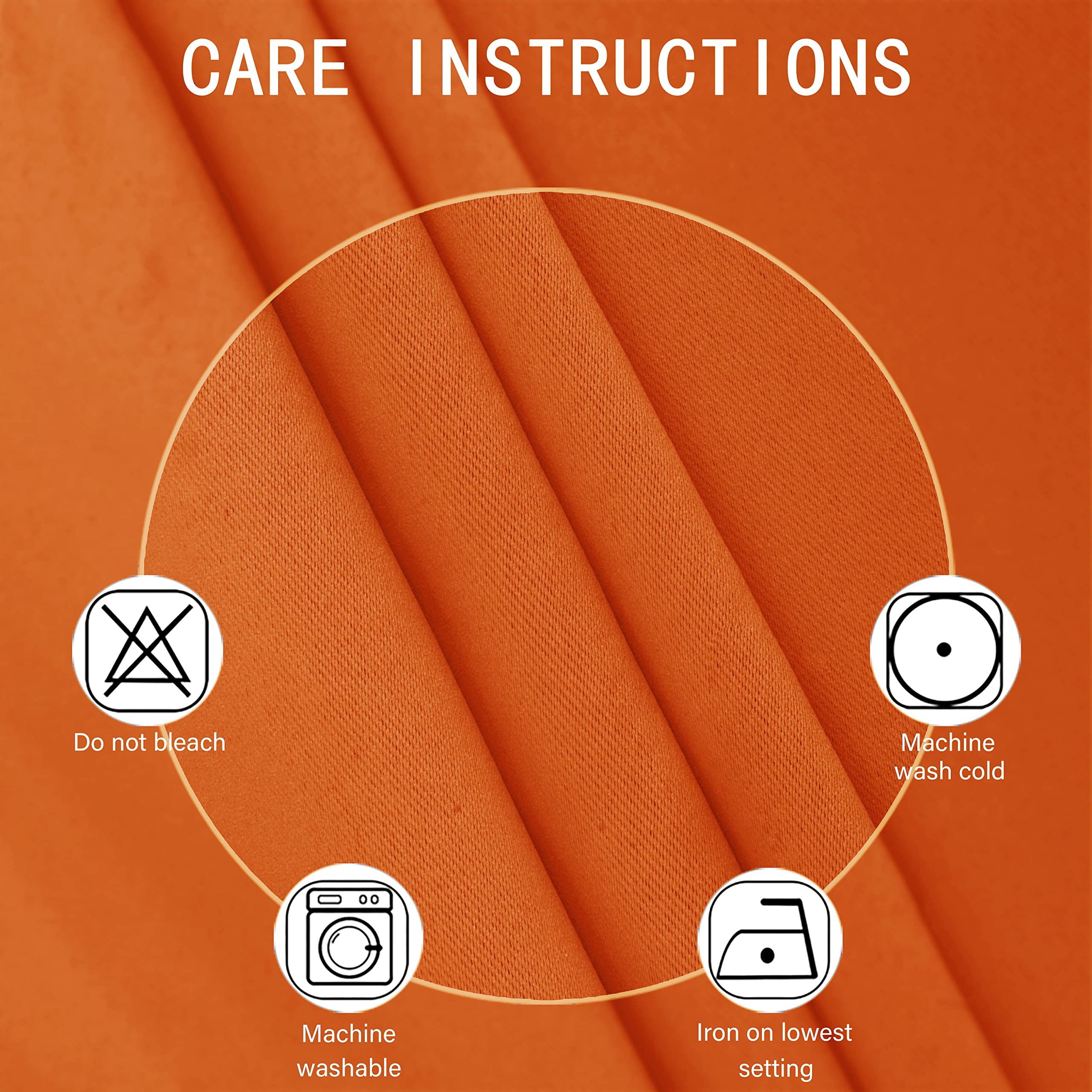 LEMOMO Blackout Curtains 52 x 95 inch/Orange Curtains Set of 2 Panels/Thermal Insulated Room Darkening Bedroom Curtains