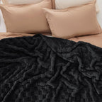 Bedsure GentleSoft Blankets Queen Size for Bed - Super Soft Cozy Blanket for Kids Girls, Large Fuzzy Fleece Throw for Bedroom Decor, Black, 90x90 Inches