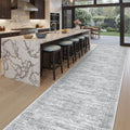 Soalmost Washable Hallway Runner Rug 3x18 Kitchen Entry Rugs Non-Slip, Grey