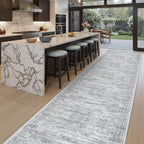 Soalmost Washable Hallway Runner Rug 3x18 Kitchen Entry Rugs Non-Slip, Grey