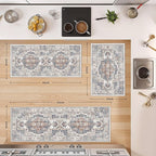 Washable Kitchen Rug Set of 3: Boho Non-slip Soft Stove Sink Mat Light Weight Stain Resistant Carpet for Dog Bowl Area Comfort Tile/Hardwood Floors Protection Mat for Entryway Foyer(2x3+2x4+2x5,Brick)