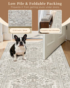 Madane Washable Entry Rug 3x4 Area Rugs for Entryway Kitchen, Beige/Brown