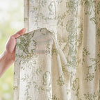jinchan Linen Blend Floral Curtains for Living Room 96 Inch Length Farmhouse Printed Curtain Rod Pocket Back Tab Sage Green Peony Flower Patterned Drapes Bedroom Curtains Set 2 Panels