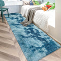 JiaoBaba Super Soft Fluffy Living Room Area Rug 2x10 ft Tie-Dyed Light Blue Shaggy Furry Carpet Washable Non-Slip Floor Rugs Bedroom Bedside Nursery Rug Fuzzy Girls Boy Dorm Home Decor Aesthetic