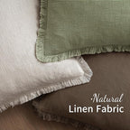 MIULEE Decorative Throw Pillow Covers Neutral Linen Fringe Throw Pillows Set of 2 Chocolate Brown Boho Farmhouse Cushion Covers with Tassels for Couch Sofa Bed Living Room Spring Decor 18x18 Inch