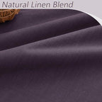 Plum 100% Blackout Linen Curtains 90 Inch Length 2 Panels Set for Living Room Bedroom Back Tab Thermal Insulated Black Out Drapes Room Darkening Farmhouse Style for Bedroom Window Curtains 52x90