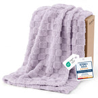 Bedsure Checkered Fleece Throw Blankets for Bed/Couch, Ashley Blue,50"×70"