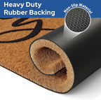 Barnyard Designs Natural Coco Coir Heavy Duty Backing Doormat - Large Cute Non-Slip Front Door Welcome Mat for Outside Entrance or Porch Entry, Brown (17x 30, Y'all)