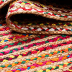 Hausattire Braided Boho Round Rug, Multicolor, 5 ft