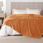 Bedsure GentleSoft Orange California King Size Blanket for Couch - Cozy Soft Fall Blankets for Women, Cute Small Fleece Throws for Girls, 102x96 Inches