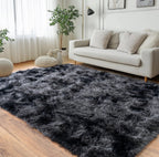 Super Fluffy Area Rug for Living Room 5x7, Shaggy Carpet, Dark Grey