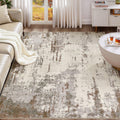 UERMEI 5x7 Area Rug Living Room Rugs - Washable Neutral Modern Abstract Soft Thin Rug Indoor Floor No Slip Rug Carpet for Bedroom Under Dining Table Home Office Decor - Brown/Grey/Beige