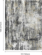 Latte&Fog 6x9 Area Rugs for Living Room Bedroom, Black Modern Abstract Neutral Washable Rug, Boho Non Slip Low Pile Carpet for Dining Room, Dorm,Classroom,College Dorm and Farmhouse - Black Gold