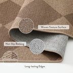 Lahome Checkered Easy Jute Indoor Outdoor Rug, 3x5 Washable Nature Rug for Entryway Living Room Indoor, Farmhouse Non Slip Checkerboard Carpet for Entry Guestroom Deck