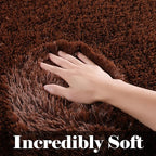 ONASAR Brown 8x10 Area Rugs for Living Room, Large Fluffy Shag Bedroom Rug, Soft Plush Thick Shaggy Big Floor Carpet for Kids Boy and Girls Teen Dorm Nursery Indoor Home Decor Aesthetic