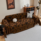 MYSKY HOME Boho Couch Cover Sofa Covers, Couch Covers for 2-3 Cushion Couch Sofa, Chenille L Shape Sectional Couch Cover- Pet-Friendly, Machine Washable, Sofa Protector for Kid, 71"x118", Coffee