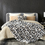 Cozy Bliss Cow Print Faux Fur Throw Blanket for Couch, Fuzzy Soft Plush Thick Bubble Blanket for Sofa Bedroom Living Room, 50x60 Inches