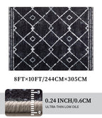 YIHOUSE Moroccan Rugs for Living Room, 8x10 Black and White Aztec Area Rug, Western Geometric Soft Low-Pile Washable Rugs for Bedroom, Dining Room