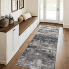 BEIMO Runner Rug for Hallway Kitchen 2x8 Machine Washable Runners Rug for Entryway, Dark Gray Soft Modern Abstract Throw Rugs, Floor Carpet with Non Slip Rubber Backing