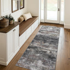 BEIMO 2x7 Runner Rug for Hallway, Dark Grey Washable Abstract Non Slip Rug