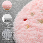 ONASAR Light Pink Round Area Rugs 5ft for Bedroom Living Room, Fluffy Circle Rug for Kids Girls Boys Teen, Soft Plush Shaggy Carpet for Nursery Dorm Classroom Playroom Home Decor Aesthetic
