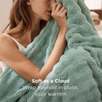 Bedsure 3D Fleece Bubble Blanket for Couch - GentleSoft Green Spring Throw Blanket for Sofa Bed Home Decor - Luxury Soft Cozy Gifts for Kids, Lightweight, All Seasons, Sage Green,50"×60"