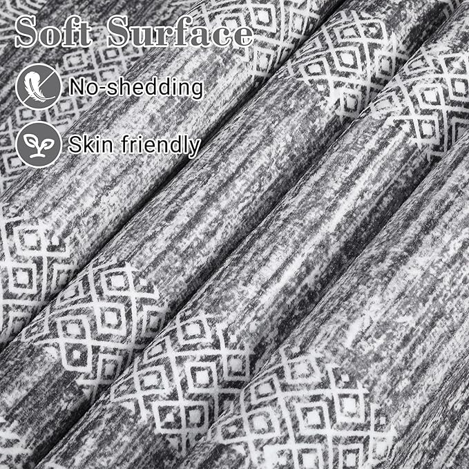 GarveeHome Modern Geometric Area Rug 5x7 Distressed Bordered Washable Non Slip Floor Carpet