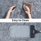 Soft Runner Rugs for Bedroom Hallways, 2 Packs 2x6 Grey Fluffy Shag Throw Area Rug Non Slip for Bedside Dorm, Long Shaggy Furry Carpet for Nursery Living Room
