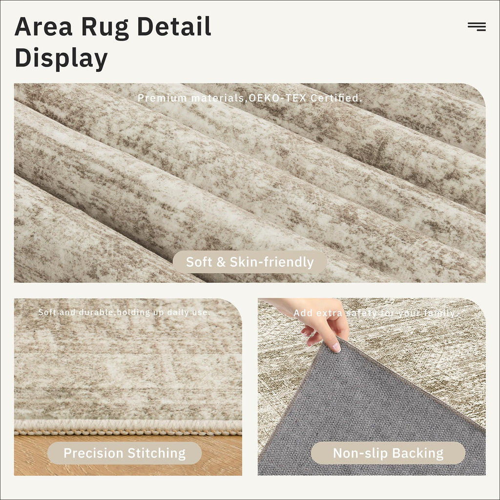 Soalmost Hallway Runner Rug 2'6" x 16' Washable Long Kitchen Rugs Brown