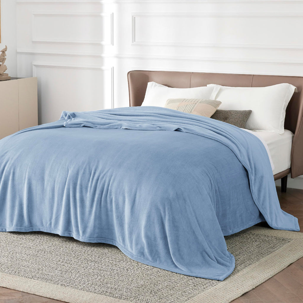 Bedsure GentleSoft Fleece King Size Blankets for Bed Light Blue - Soft Lightweight Plush Cozy Fuzzy Luxury Microfiber, 108x90 inches