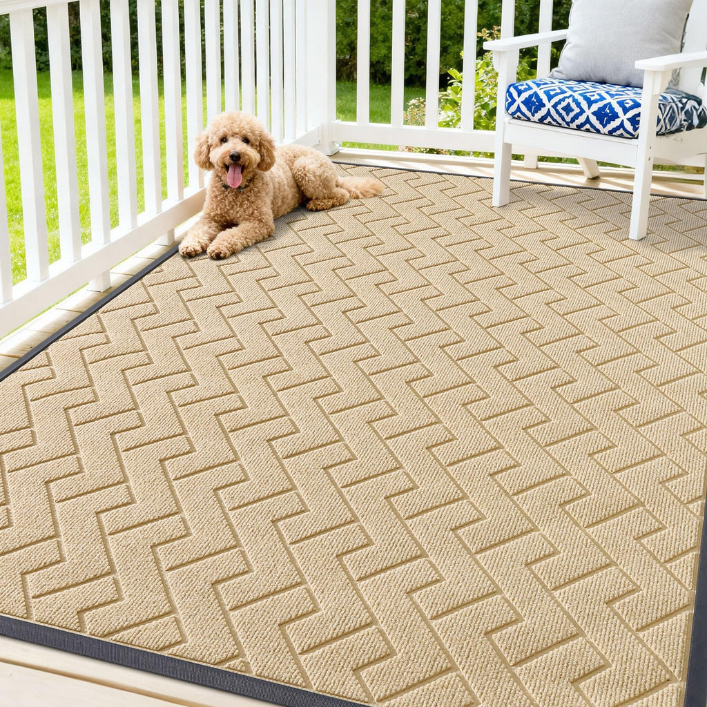 OLANLY Front Door Mat Outside 71x47, All-Season Absorbent Rubber Doormat