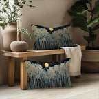 Rustic William Morris Night Forest Green Moon Decor Pillow Covers 12x20 Set of 2,Vintage Botanical Nature Landscape Decorative Throw Pillow Covers for Home Bedroom Living Room