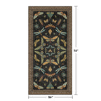 Green and Black Rug for Entryway Indoor- 3x6 Kitchen Floor Mats Non Slip, Washable Dark Unique Insect Print Rugs for Entry Way, Mudroom, Vintage Stain Resistant Indoor Décor