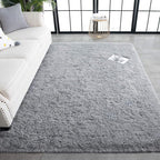 TWINNIS Super Soft Shaggy Rugs Fluffy Carpets, 4x5.9 Feet, Indoor Modern Plush Area Rugs for Living Room Bedroom Kids Room Nursery Home Decor, Upgrade Anti-Skid Rectangular Fuzzy Rug, Grey