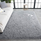 TWINNIS Super Soft Shaggy Rugs Fluffy Carpets, 4x5.9 Feet, Indoor Modern Plush Area Rugs for Living Room Bedroom Kids Room Nursery Home Decor, Upgrade Anti-Skid Rectangular Fuzzy Rug, Grey