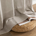 MIULEE Burlywood Birch Linen Curtains 72 Inch Length 2 Panels for Bedroom Living Room, Soft Linen Textured Window Drapes Semi Sheer Light Filtering Back Tab Rod Pocket Farmhouse Burlap Look Decor