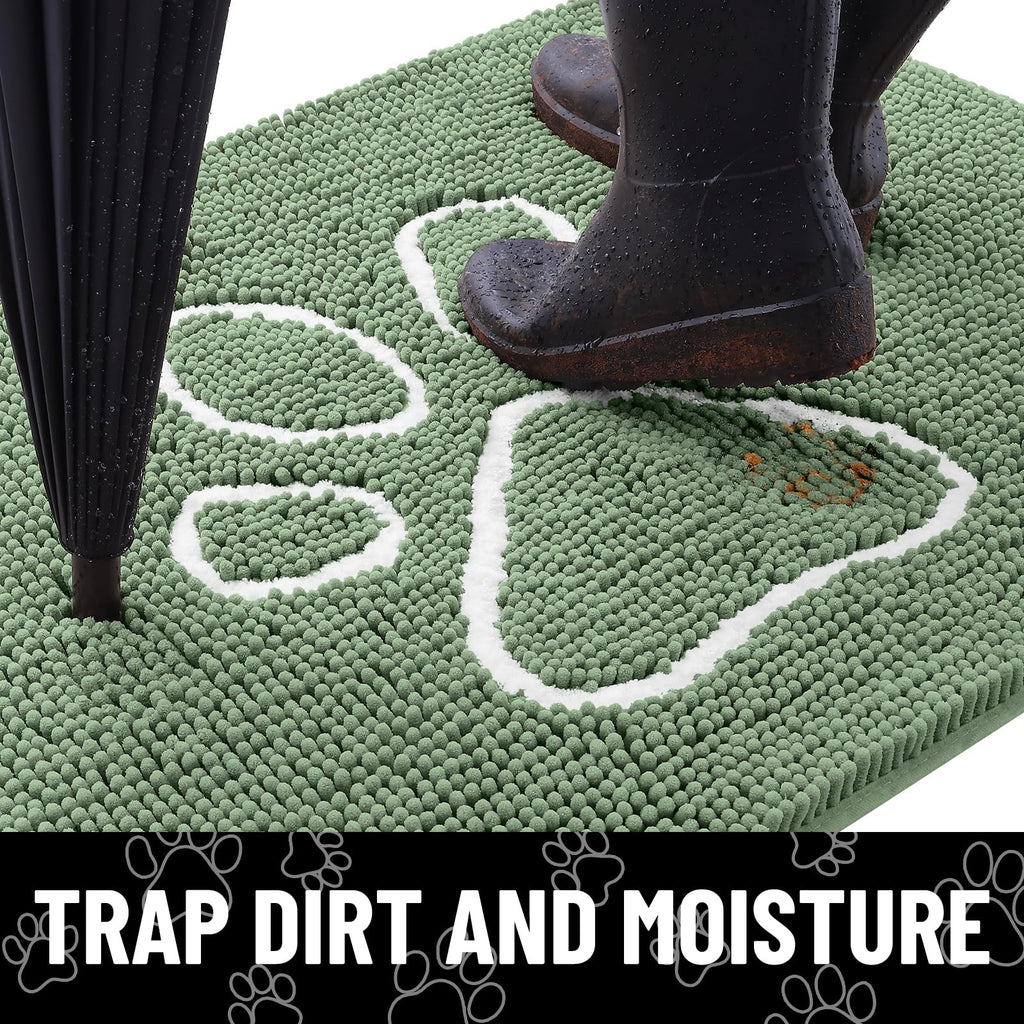 Smiry Dog Door Mat for Muddy Paws, Absorbent Non Slip Dirt Trapper, 48x30
