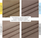 NICETOWN Linen Brown Curtains 96 inch Long, Grommet Privacy Added Thick Flax Window Treatments with Light Filtering Drapes for Bedroom/Farmhouse, W55 x L96, 2 Panels