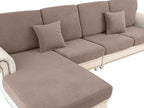 Couch Cushion Cover Chaise Lounge Cover Washable Separate Seat Chaise Couch Cover Stretch Sectional Sofa Slipcover(1 Piece for Chaise or Sofa 3-Seater, Khaki)