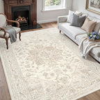 Luxturiy 5x7 Area Rugs Living Room: Bedroom Washable Carpet Beige White