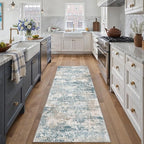 PureCozy Blue Runner Rug 2x6 Modern Abstract