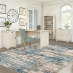 XLUEZ 5x7 Area Rugs for Living Room, Washable Modern Abstract Large Area Rug Neutral Soft Non Slip Kids Rug Stain Resistant Indoor Carpet for Bedroom Nursery Dining Room Playroom(GreenBrown, 5'x7')