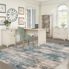 XLUEZ 5x7 Area Rugs for Living Room, Washable Modern Abstract Large Area Rug Neutral Soft Non Slip Kids Rug Stain Resistant Indoor Carpet for Bedroom Nursery Dining Room Playroom(GreenBrown, 5'x7')