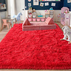 Quntue Rugs for Living Room 6x9, Soft Shaggy Modern Shag Area Rug for Bedroom, Upgrade Non-Slip Plush Fluffy Carpet for Kids Boys Girls Room Home Decor Aesthetic, Dark Grey